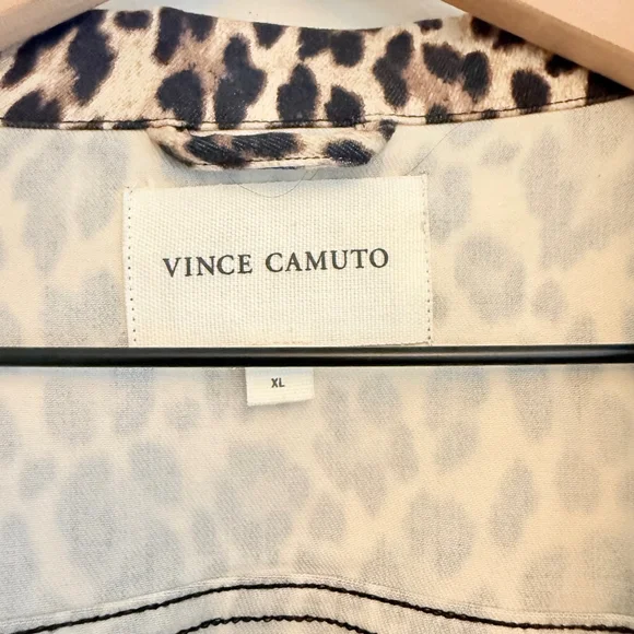 Vince Camuto Women's Black/Cream Leopard Print Jacket Size XL - Picture 6 of 6